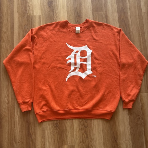 Hanes Ecosmart Other - DETROIT TIGERS Crewneck Sweatshirt Orange Old English D XL